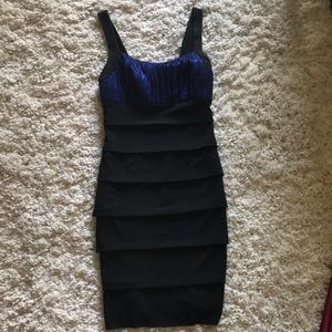 Black with sparkly blue top dress